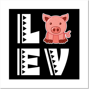 Cute love pig t shirt funny pig lover gifts for kids Posters and Art